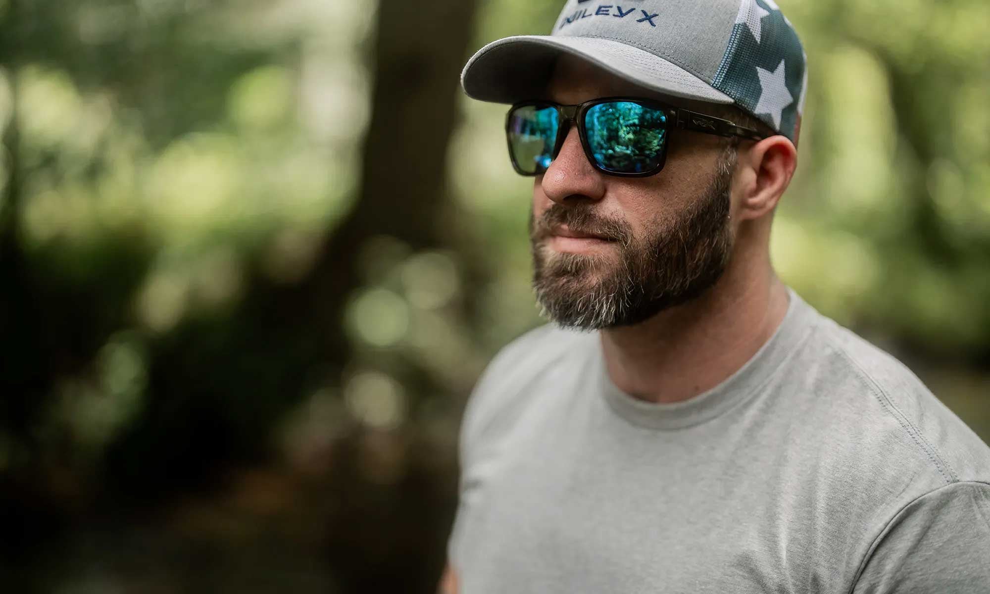 Wiley X WX TREK — Captivate Polarized - Blue Mirror -  Grey, Gloss Crystal Dark Grey
