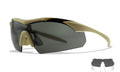 Wiley X WX VAPOR — Grey + Clear, Matte Tan by Wiley X - Tactical Eyewear - Changeable