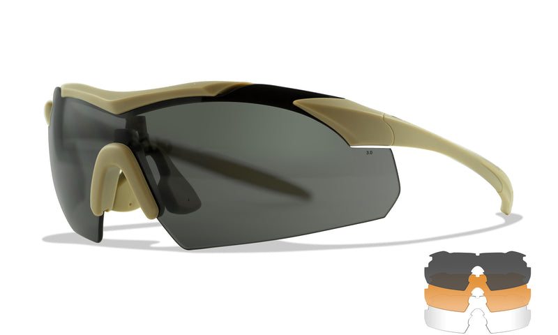 Wiley X WX VAPOR — Grey + Clear + Light Rust, Matte Tan