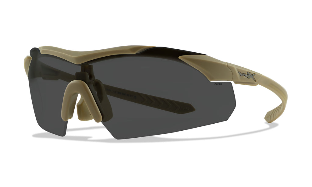 Wiley X WX VAPOR COMM. — Grey + Clear + Light Rust, Matte Tan by Wiley X - Tactical Eyewear - Changeable